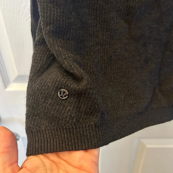LULULEMON Sundown Open Front Hooded Ribbed Cardigan Sweater Hoodie Pockets Med - Picture 3 of 3
